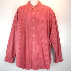 Ralph Lauren red plaid button down shirt  2XL